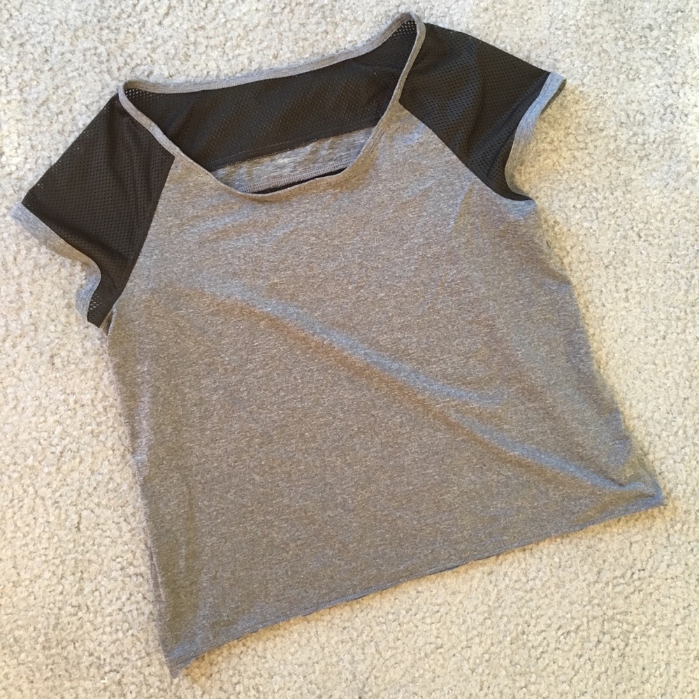 Black Mesh Grey Workout T-shirt